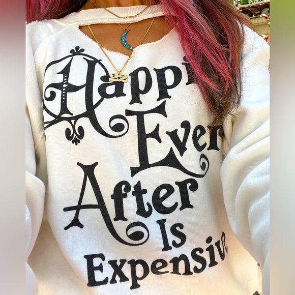 Wildfox CUSTOMIZED Oversized Ivory Black Letters Happily Ever After is EXPENSIVE - Picture 9 of 15